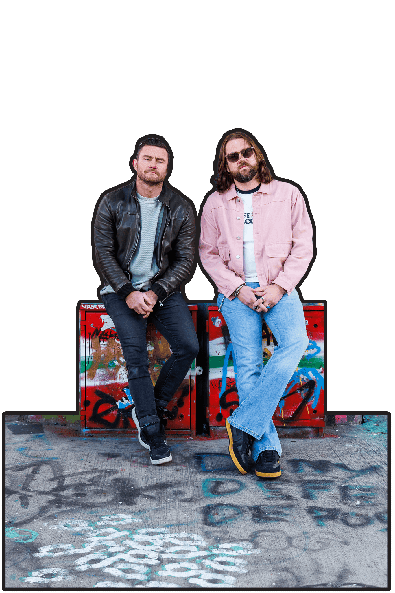 Phill Hendry and Martin, co-founders of Of One Creative, Belfast personal brand studio